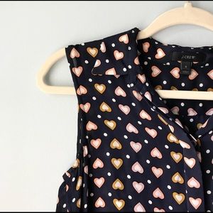 J. Crew Heart and Dots Silk Blouse | Size 0